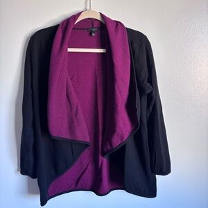 ⭐️⭐️⭐️Talbots Black and Purple Open Front Cardigan size Medium Petite